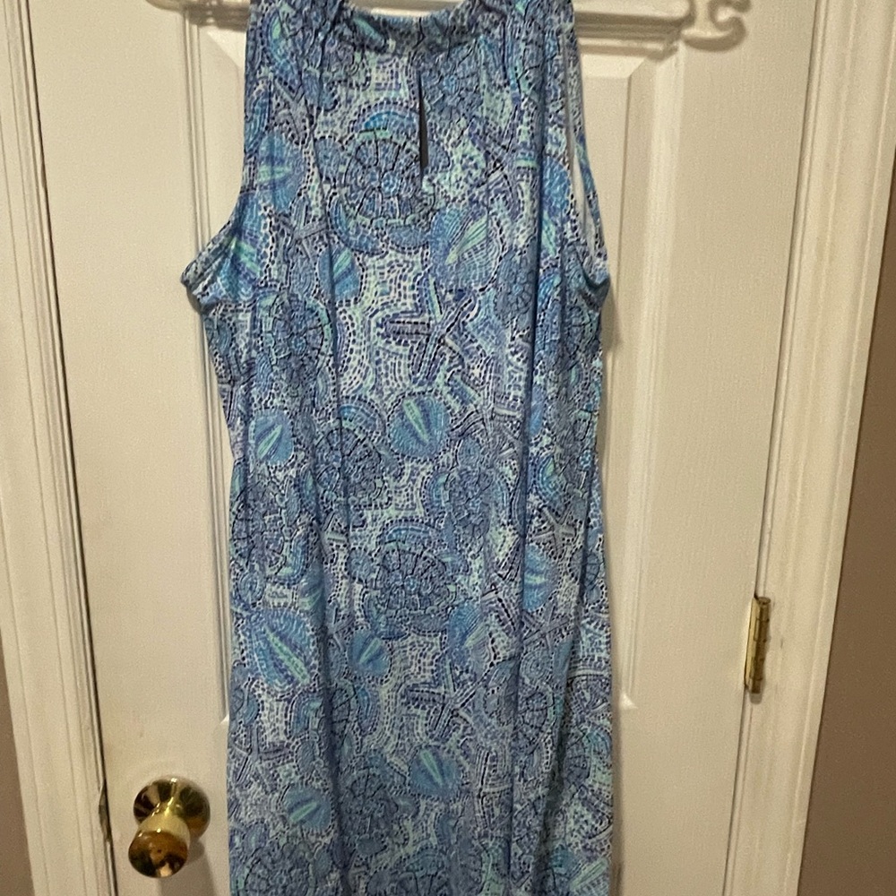 Summertime Blue Patterned Sundress - image 1